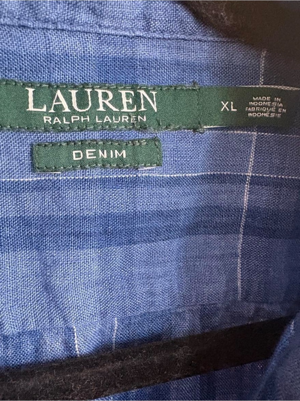 Ralph Lauren 100% Linen Blue Plaid Lightweight Button-Down Shirt - Picture 3 of 4